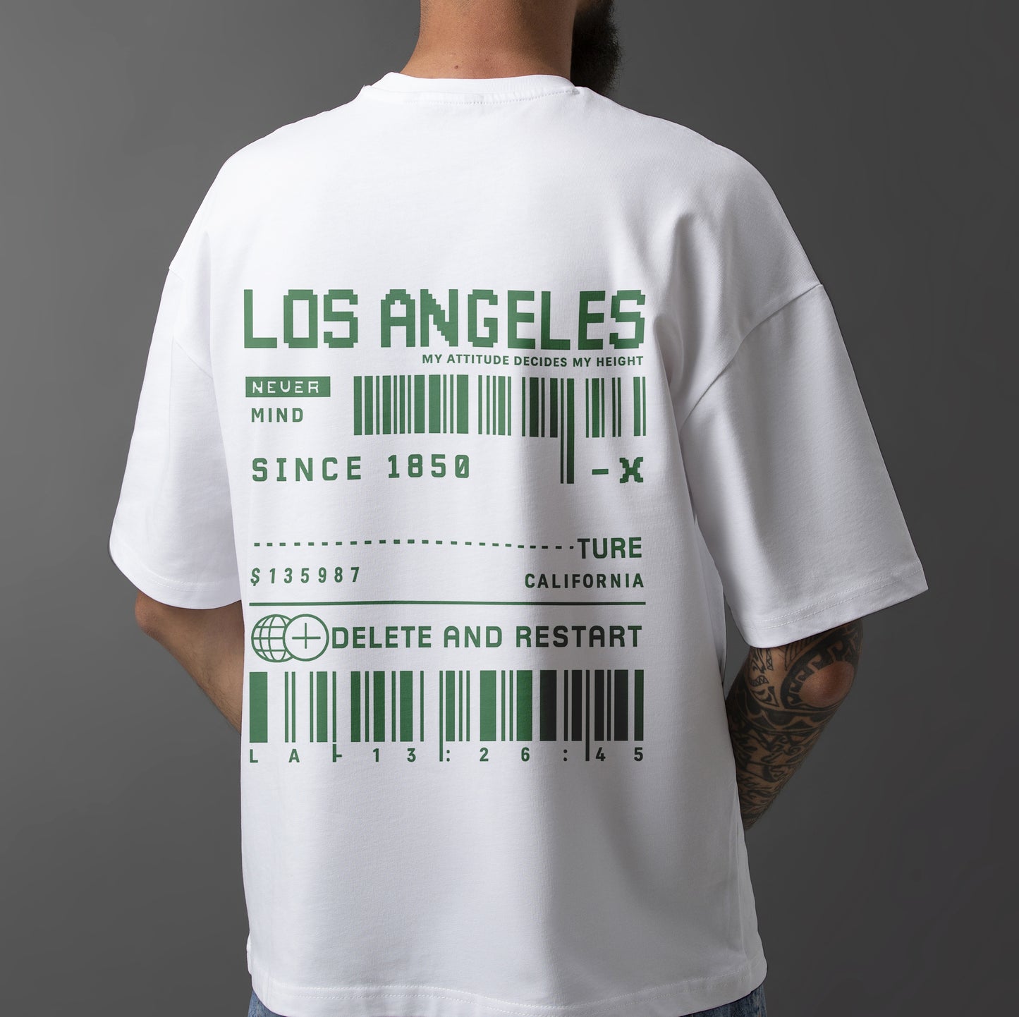 LA vibes, glitched & ready. New tee in white & black