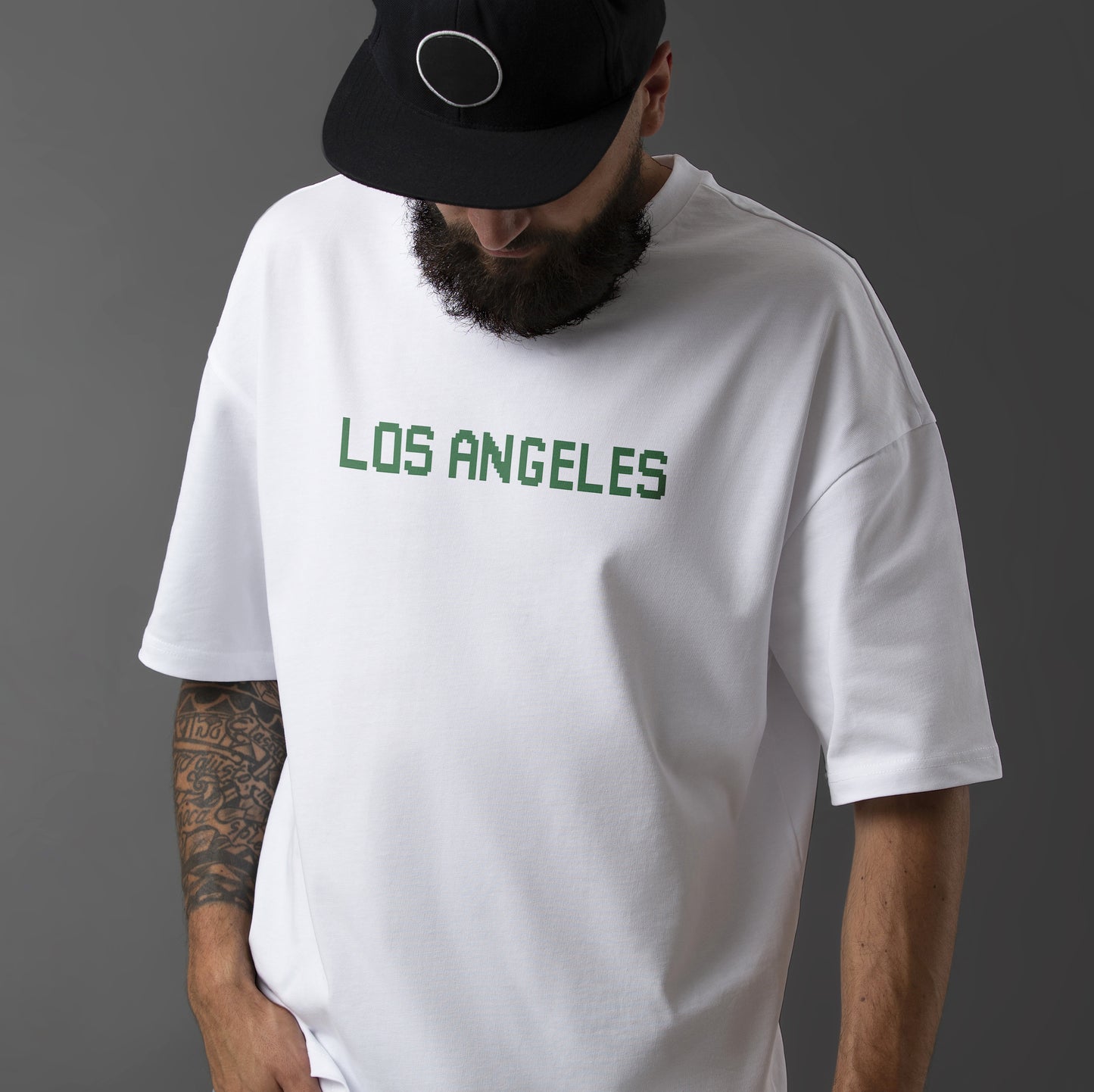 LA vibes, glitched & ready. New tee in white & black