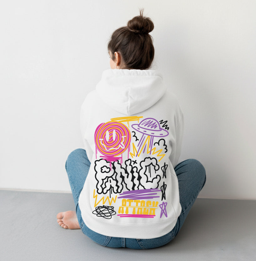 Panic Hoodie Black/ White