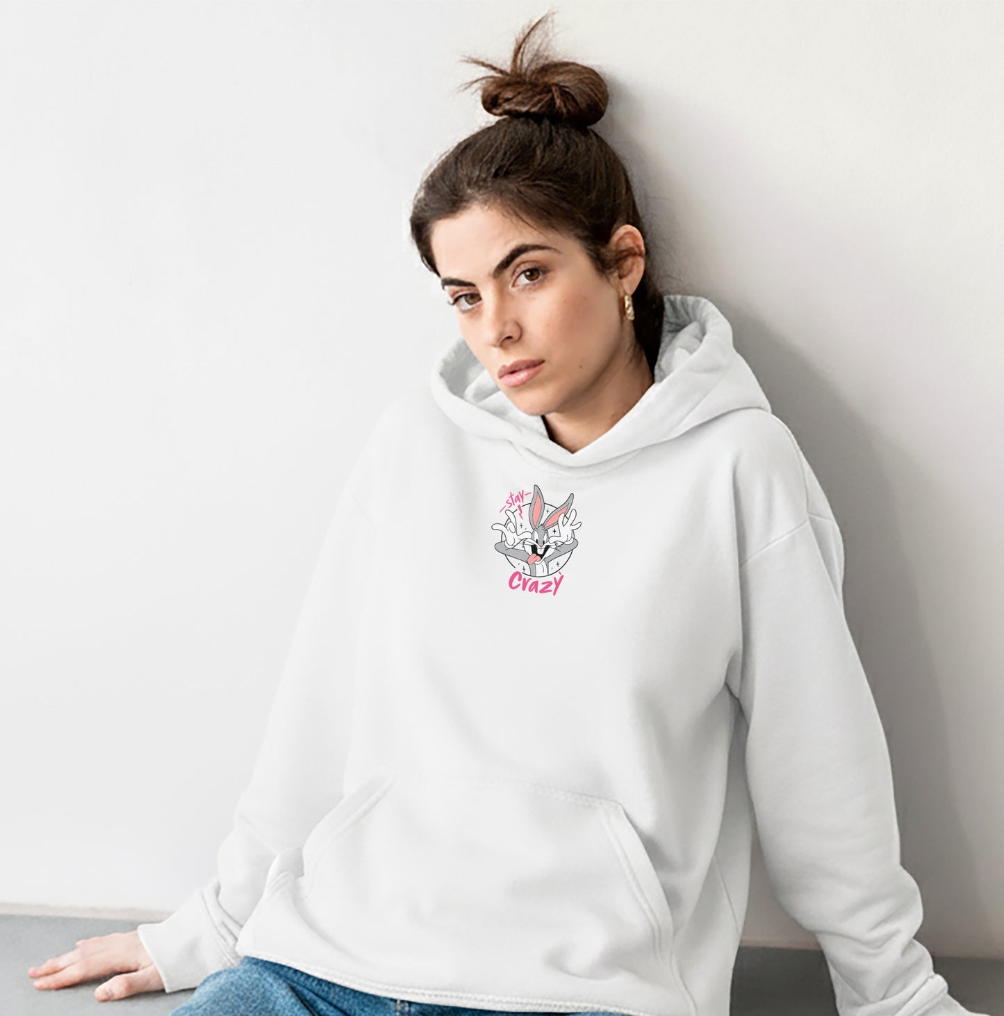 Crazy Rabbit Hoodie Black/ White
