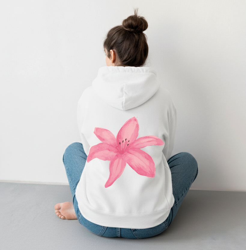 Flower Hoodie Black/ White