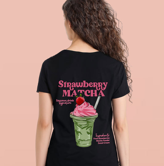 Strawberries & Matcha, a love story. Black/ White