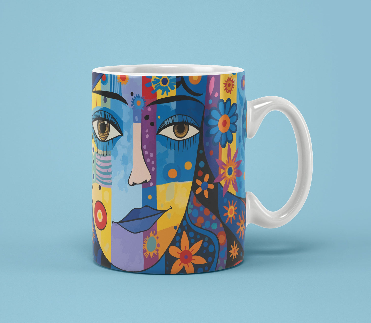 White Printed Mug