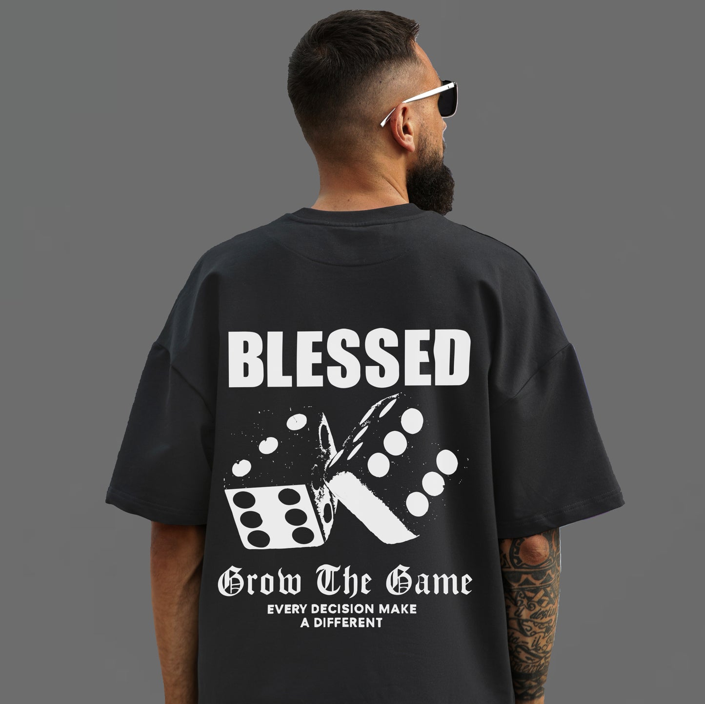 Feeling blessed, rolling with it. Your new go-to tee. Black/White