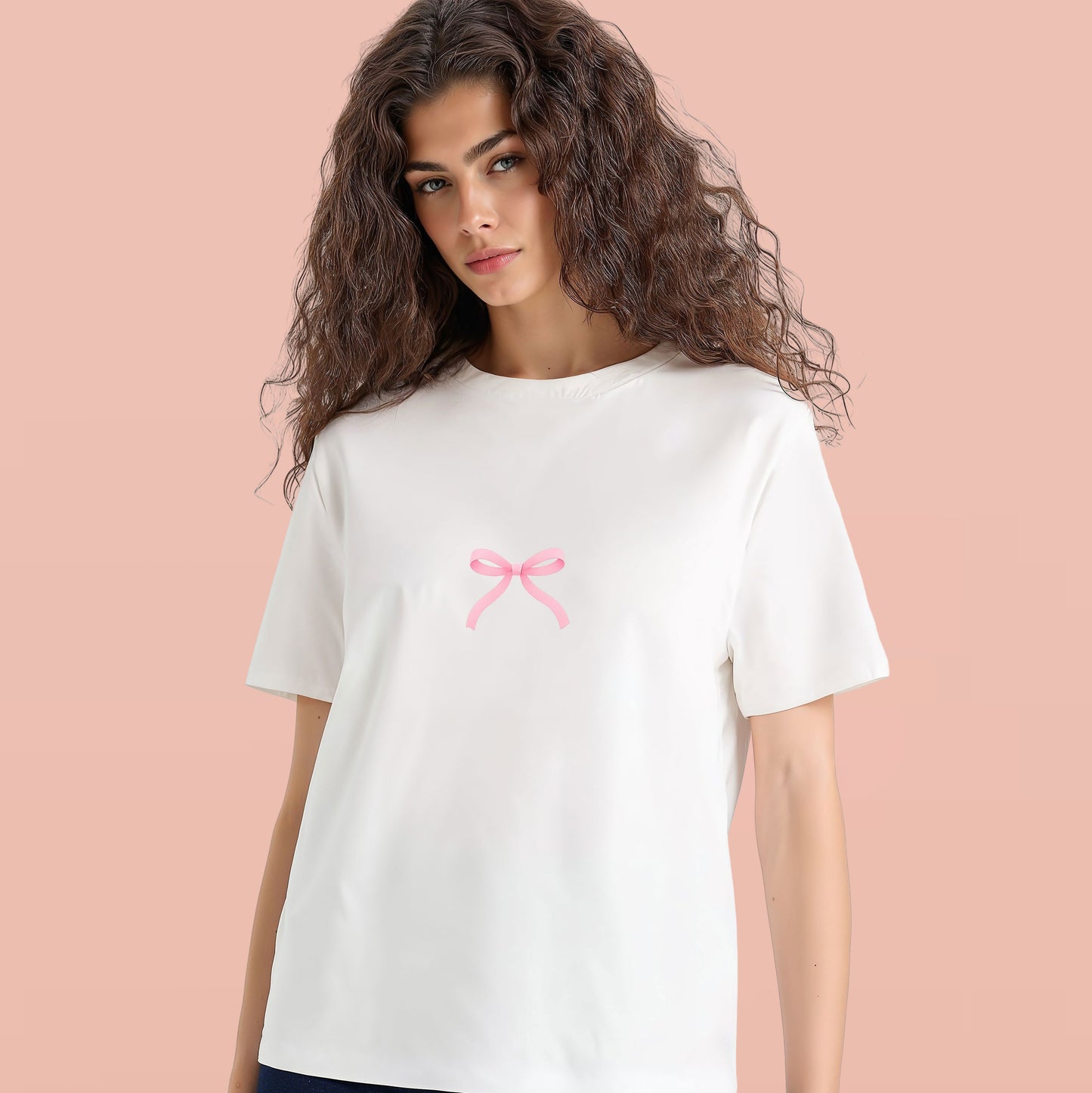 Just a girl and her comfy tee. Black/ White