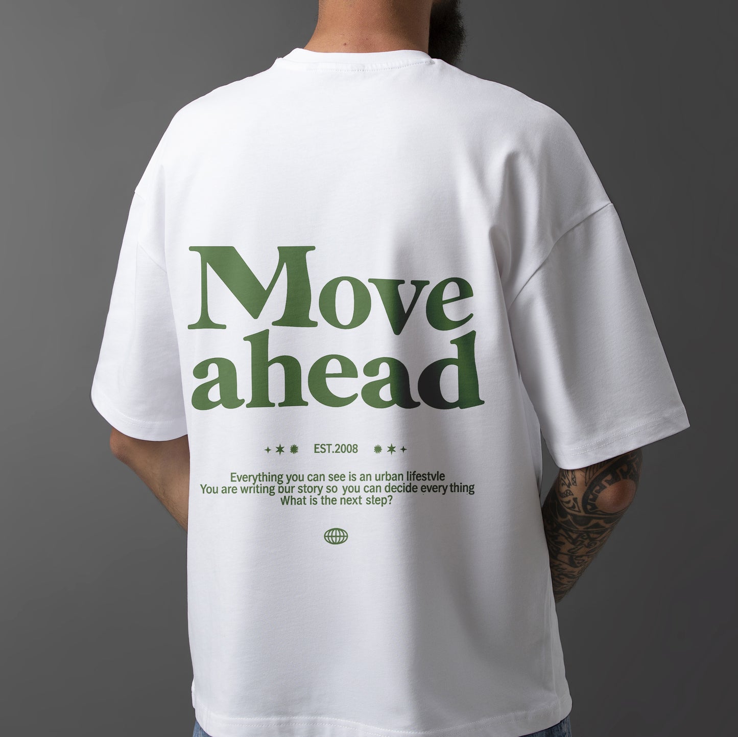 Move Ahead. Our new tee drops in white & black