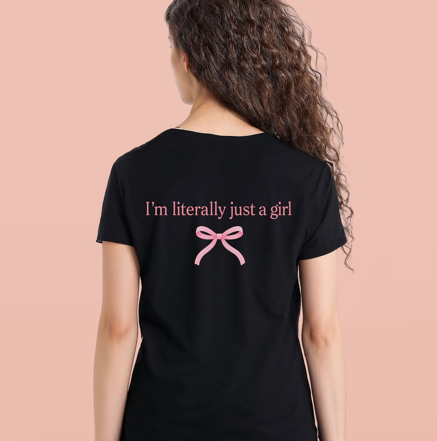 Just a girl and her comfy tee. Black/ White