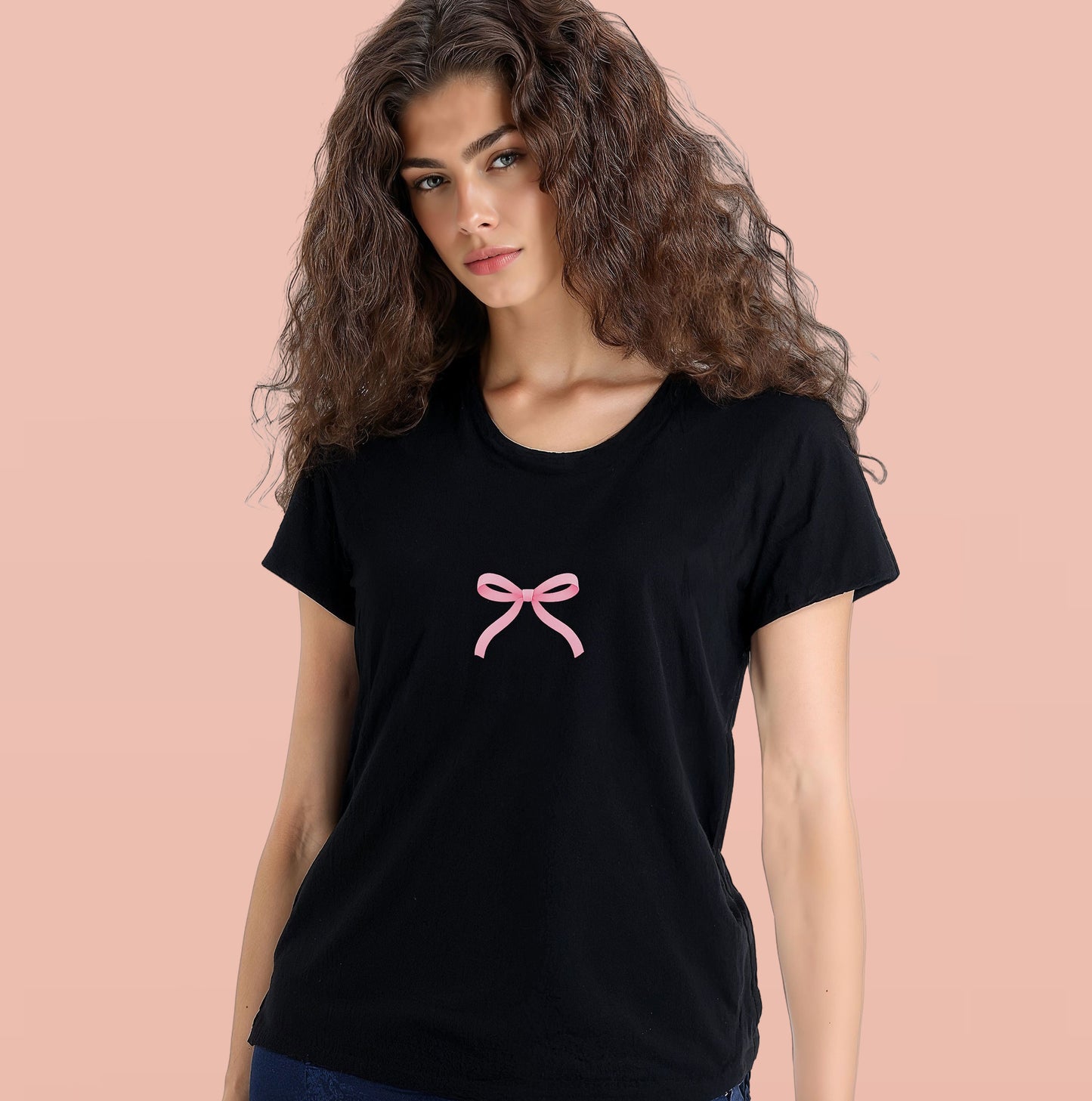 Just a girl and her comfy tee. Black/ White